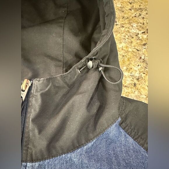 G-Star Raw Denim Mix Colorblock Patches Hooded Full Zip Jacket Unisex Size Small - Picture 7 of 16